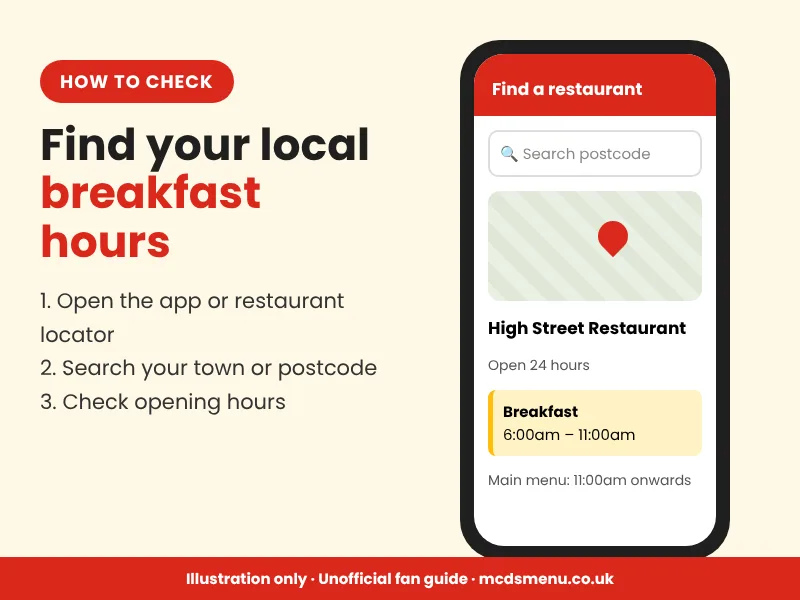 Check McDonald's restaurant breakfast hours in the app
