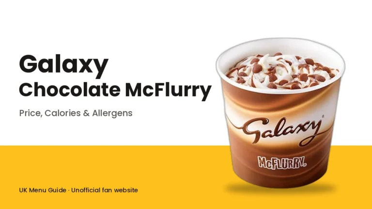 Galaxy Chocolate McFlurry McDonald's UK